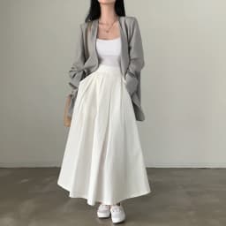 Simple Mid-Length A-Line Skirt High Waist Midi Skirt  Color Commute Style Half Body Skirt Elegant Women's Fashion