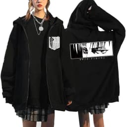 Anime Attack on Titan Final Season Zip Up Hoodie Shingeki No Kyojin Y2k Zippper Jackets Sweatshirts Eren Yeager Mange Streetwear