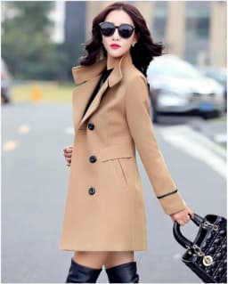 UHYTGF Blends Woolens Overcoat Female Coat Autumn Winter Coats And Jackets Women Loose size Coat Women's Wool Coat Long Tops 647