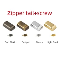 10-100pcs Metal Zipper Stopper Clips Tail Plug Heads With Screw for DIY Sewing Leather Craft Hardware