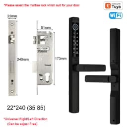 Tuya App Smart Door Lock Waterproof Fingerprint Password Card Bridge-Cut For Outdoor Pull Push Sliding Grille Door
