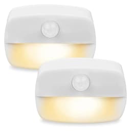 Stick on PIR Motion Sensor LED Night Light Battery Operated Nightlight for Bathroom Hallway Stairs Closet Cabinet Bedroom Decor