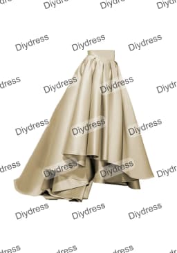 Women's High Low Elegant Prom Party Skirt A-Line Pleated Front Short Back Long Satin Skirt With Pockets For Evening Gown
