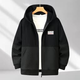 Spring Autumn Plus Size Hooded Cardigan Sweatshirt for Men Trendy Brand Minimalist Loose-fit Style Patchwork Ideal 170kg 12XL