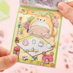 4 Styles Mini Scenery Sticker Book DIY Handbook Material Miniature Scene Visual Stacking Stickers Stationery for Gift Birthday