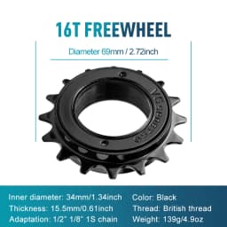 1pc 16T 18T 20T 22T 24T Single Speed Bike Freewheel Compatible With Threaded Freehub Replacement Bike Parts Bicycle Accessories