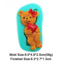 Cute Mini Bear Silicone Mold Fondant Cupcake Chocolate Biscuit Sugarcraft Kitchen Baking Cake Decorating Tools DIY Epoxy Mould