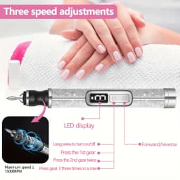 Professional Electric Nail Polishing Machine Nail Drill Multiple Gears Low Noise Nails Sander File Set For Manicure Salon Tools