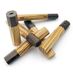 Japanese Style Octagonal Handle for Kitchen Knife Handle,Zebrawood + Ebony Wood Knife Handle, Fish Raw Knife Handle Length 116mm