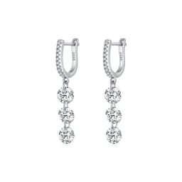 MODIAN 925 Sterling Silver Sparkling Luxury Clear CZ Swing Dangle Earrings Classic Wedding Drop Earrings For Women Jewelry