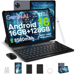 DOOGEE U11 2 in 1 Tablet PC 16GB(4+12) 128GB 11" Ultra-clear 90Hz Display Unisoc T606 8580mAh Battery Android 16 Widevine L1