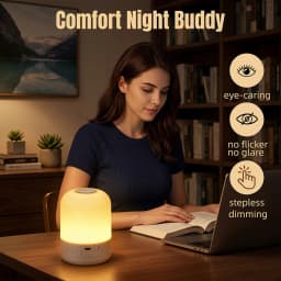 Dimmable Touch Night Light Rechargeable Table Lamp with Remote Control 3 Color Bedroom Bedside Decoration Touch LED Reading Lamp