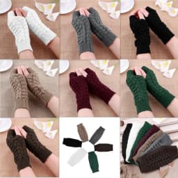 Knitted Half Finger Gloves Women'S Warm Soft Winter Gloves Handschoenen Mittens For Girl Guantes Invierno
