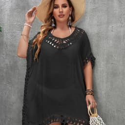 CROCHET BIKINI-Plus Size Beach Tunic for Women, Swimwear, Sun Protection Clothes, Cover Up Swim Dress, Summer