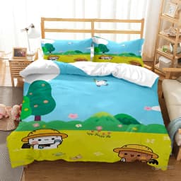 Cute Bubu Dudu Cartoon Bear Panda Duvet Cover Kawaii Bedding Sets Soft Quilt Cover and Pillowcases Single/Double/Queen/King Kids