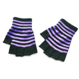 Student Warm Knit Mittens Winter Fingerless Elastic Knitted Gloves Striped Knit Mittens Thicken