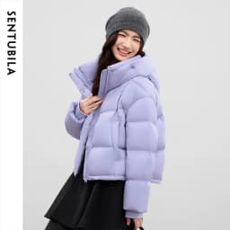 SENTUBILA Women's Winter Down Jacket 90% White Duck Down Puffy Puffer 2026 Winter Petite Bubble Coat Warm Outerwear W54YC1771X