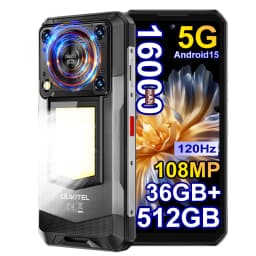 Smartphone OUKITEL WP56 36GB (12+24) 512GB Android 15 16000 mAh 45W Lampe de camping 6.8'' 120Hz 128dB 108 MP 5G Mobile Phone