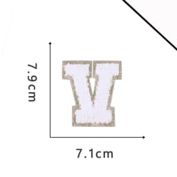 A-Z White Chenille Letter Patches Towel Sequins Clothing Patch Clothes Sew on Applique DIY Garment Hat Decor
