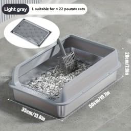 KEMORELA EXtra Large Stainless Steel Cat Litter Box with Lid - Enclosed LitterPan High-Sided Resistant Leak-Proof Cat Litter Mat