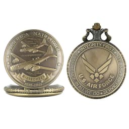 Retro B-29 Aircraft Quartz Pocket Watch Steampunk Retro Army Military Necklace Chain Watch Pendant Antique Gifts for Soldiers