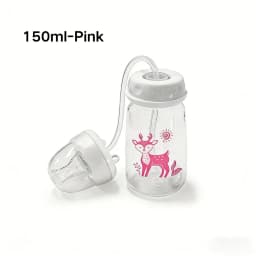 Multi-Size Hands-Free Baby Bottle with Straw, Anti-Choke Design, 150/240/300ml Optional, Night Feeding Hands-Free