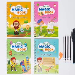 4 Books Magic Writing Copybook In Spanish Calligraphy Notebook Montessori Reusable Educational Calligraphic Letter Practice