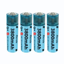 2025 New AA Li-ion Battery USB AA Rechargeable Battery Fast Charge Over 1000 Cycle Works for Cameras, Toys, Remote controls,Toys