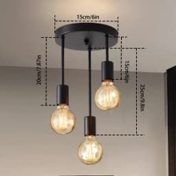 1pc Black Modern Simple Four-head E27 Bulb Base Ceiling Lamp Suitable for Entrance Bedroom Kitchen Corridor Chandelier