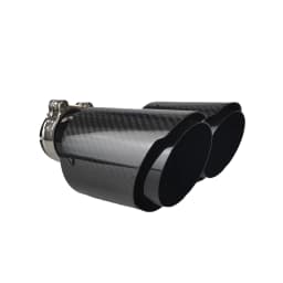 Car Carbon Fiber Glossy Muffler Tip Y Shape Double Exit Exhaust Pipe Mufflers Nozzle Decoration Universal Stainless Black