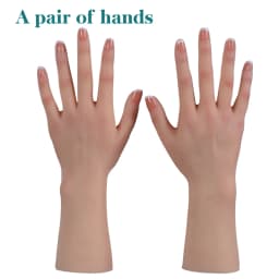 Dokier Realistic Silicone Material Female Hands Model Lifelike Silicone Female Hand Foot Mannequin for Hand Art Jewelry Display
