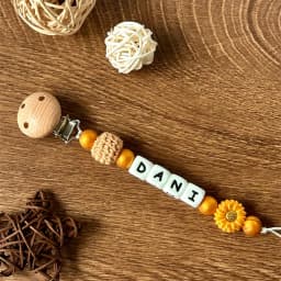 Personalized Name Cute Pacifier Chain - Adjustable Silicone Teether Clip for Babies