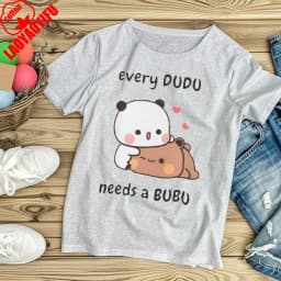 Every Dudu Needs A Bubu Cute Panda Bear Hug Clothing Kawaii Bubu Dudu Classic Unisex Anniversary Gifts Short Sleeve Tees