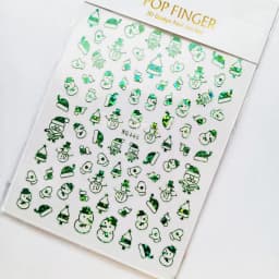 Sliver Bronzing 3D Christmas Nail Art Decoration Sticker Sparkly White Colorful Glitter Geometry Snowflake Winter Slider Foil