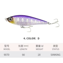 3D Inshore Twitchbait 90SS Slow Sinking 9cm 18g Pencil Stick Bait Saltwater Pesca Artificial Bait Seabass Fishing Lures Supplies