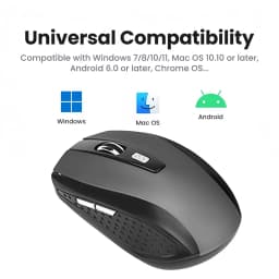 KEBIDUMEI 2.4G Wireless Mouse 6 Buttons Ergonomic Mice Office Optical Mouse 3 Levels DPI Adjustable for MacBook Laptop PC Mice