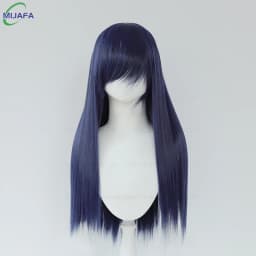 Very High Quality 400g 48 Colors 24Inch 60cm Long Straight Cosplay Wig With Bangs Heat Resistant Hair Anime Wigs + Wig Cap