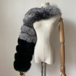 BEIZIRU Women's Real Fur Coat Silver Fox Red Fox Two Sleeve 60CM Length Naked Fashion