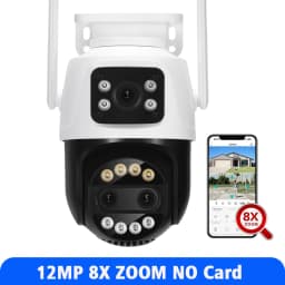 8MP 4K Wifi Camera PTZ Dual Screen AI Human Detection Auto Tracking Outdoor ONVIF CCTV Security Surveillance Camera ICSee