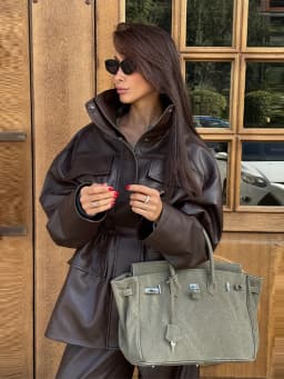 Women Waist Cinching Leather Jacket Solid Stand Neck Zipper Pocket Loose Jackets Lady New Vintage Fashion Street Outwear 2026