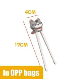 1Pair Baby Kids Training Tableware Food Sticks Cartoon Animal Chopsticks For Children Cute Cat Elementary Learning Chopstick