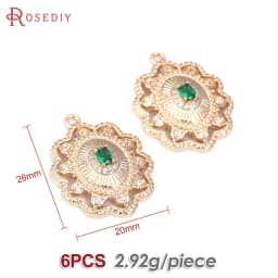 18K Gold Color Brass Zircon Glass Oval Shape Connect Charms Pendants High Quality Diy Jewelry Accessories Making Materials