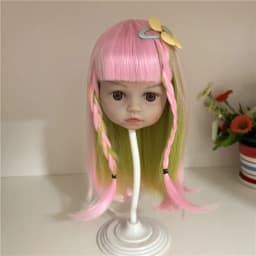New Braid Brown Hair Wig for 22 Inch Reborn Dolls Long Straight Hair for 32-35cm Doll Head Silicone Reborn Baby Doll Hair Wig