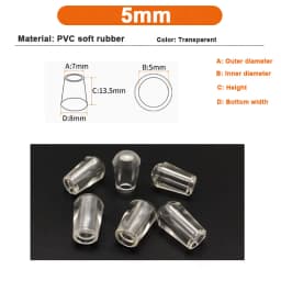 2.5/3/3.5/4/5/6/7/8/10mm PVC Round End Cap Cover Screw Thread Hook Cover Soft Plastic Caps Coat Hanger Anti Protective Sleeve