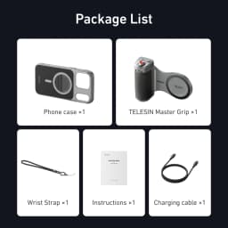 TELESIN Master Grip Set for iPhone17 Pro Pro Max Magnetic Phone Camera Hand Grip Holder 3200Mha Powerbank with Wireless Charging