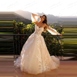 Luxury Off Shoulder Wedding Dresses Women's A Line Appliques Bridal Gowns Long Sleeve Sweetheart Vestidos De Novia Customized