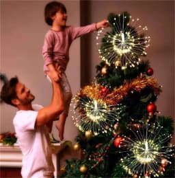 10 IN 1 1200LEDs Starburst Firework String Lights Waterproof 8 Modes Fairy Garden Lights Garland for Party Christmas Decorations