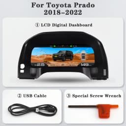 AUTOTOP 12.3" 1920*720 Digital Gauge Instrument Panel for Toyota Prado 2018-2022 Speedometer Cluster Linux LCD Dashboard