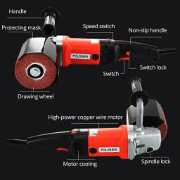 【Hot】Burnishing Polishing Machine 1400w Surface Conditioning Tool Wire Variable Speed Drawing Machine For Wood Metal Stainless S