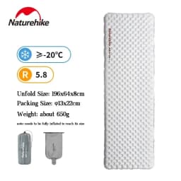 Naturehike Camping Mat 3.2/5.8/8.8 High R Value Ultralight Warm Inflatable Mattress Outdoor Portable Folding Inflatable Mats